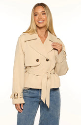 Wilda Cream Cropped Trench Coat