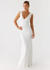 Cherry Sky Maxi Dress - White