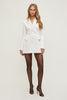 Chrishelle Satin Blazer Romper Mini Dress-White