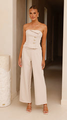 Payton Strapless Top - Beige