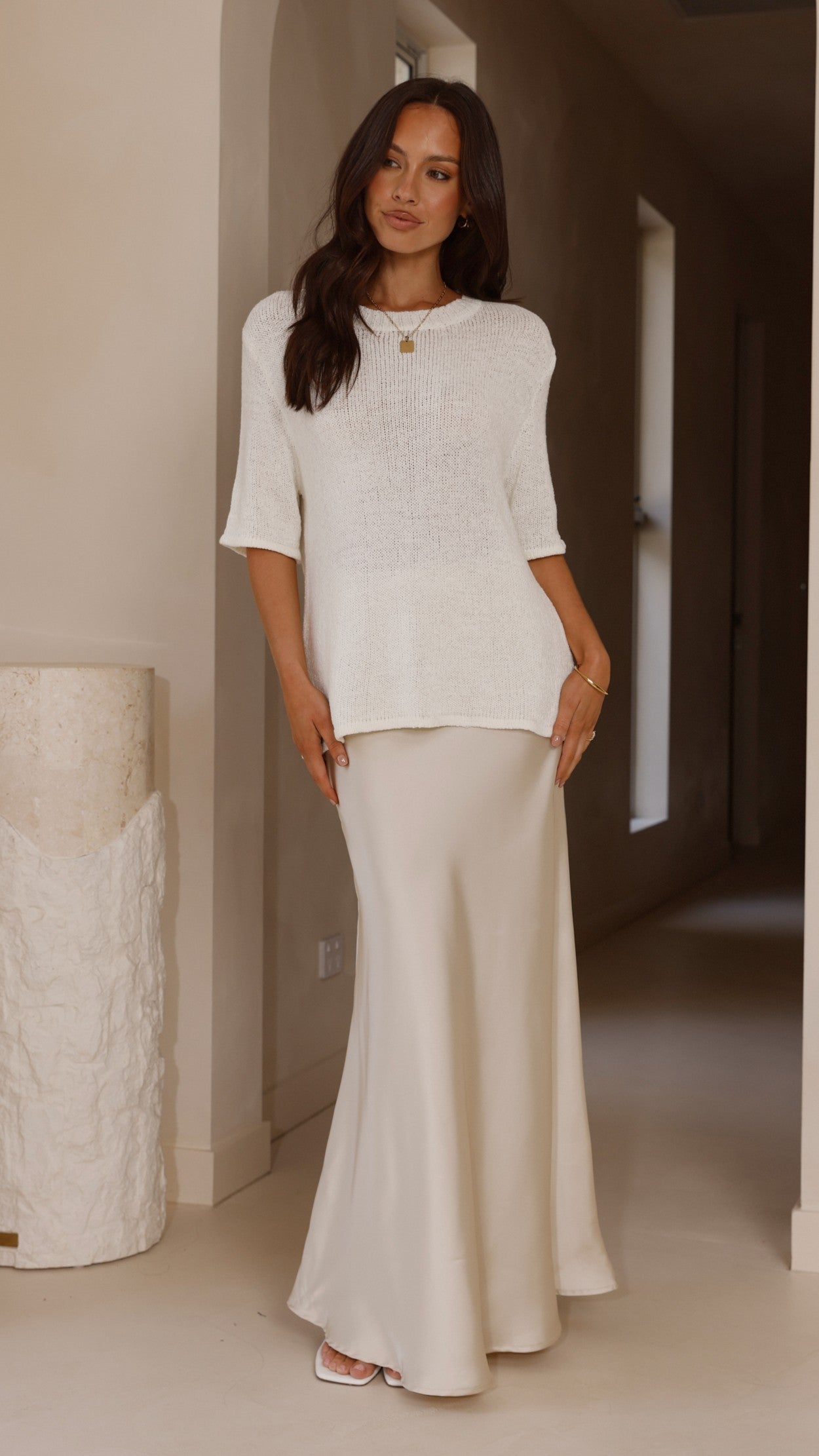 Amara Knit Top - White
