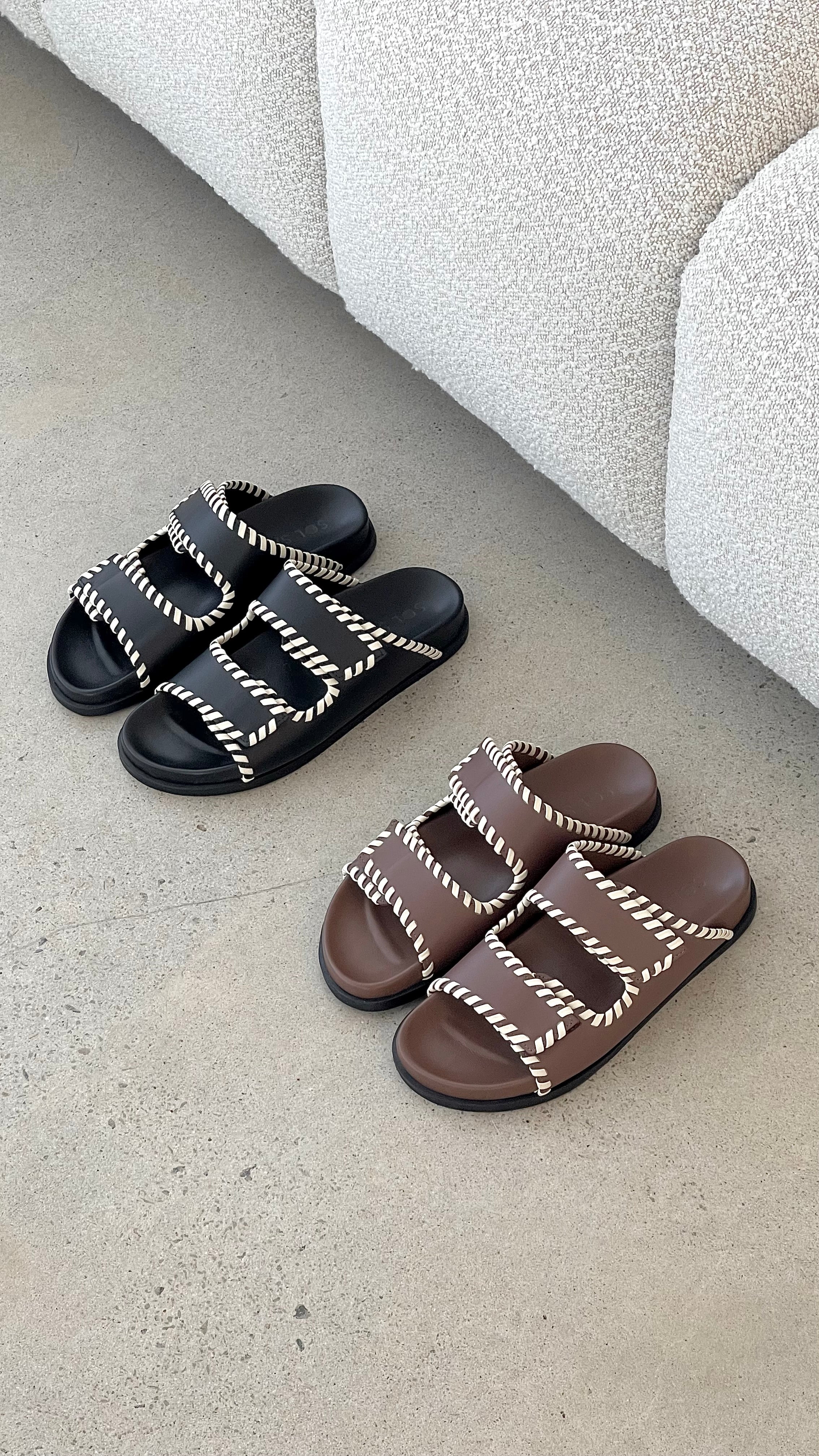 Sol Sana Fontelina Footbed - Black / Off White Trim