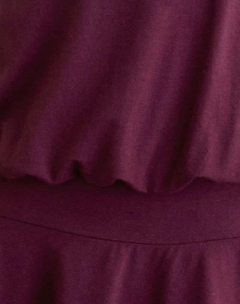 Somiah Bardot Mini Dress in Deep Purple