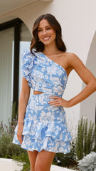Sumi Mini Dress - Blue Floral