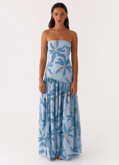 Eden Strapless Maxi Dress - Opulent Blue