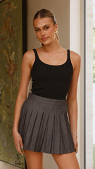 MVN - Newport Pinstripe Skirt - Dark Grey