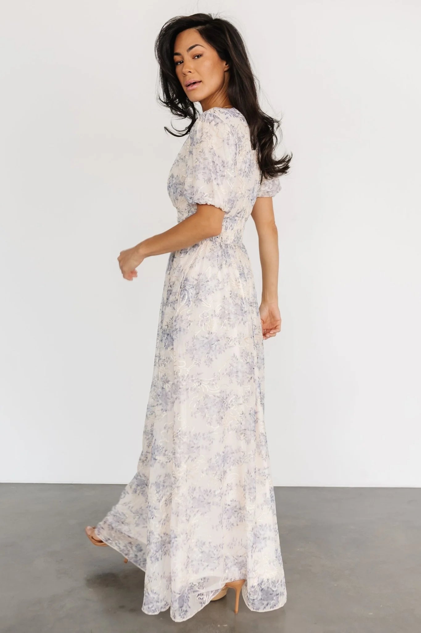 Ardley Maxi Dress | Cream + Blue