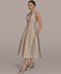 Donna Karan New York Women's A-Line Halter Midi Dress