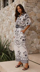 Xander Wide Leg Pants - Black/White