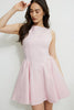 Kerina Flared Ponte Mini Dress-Pale Lilac
