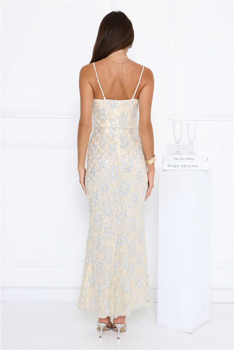 She's Always Right Lace Maxi Dress Yellow
