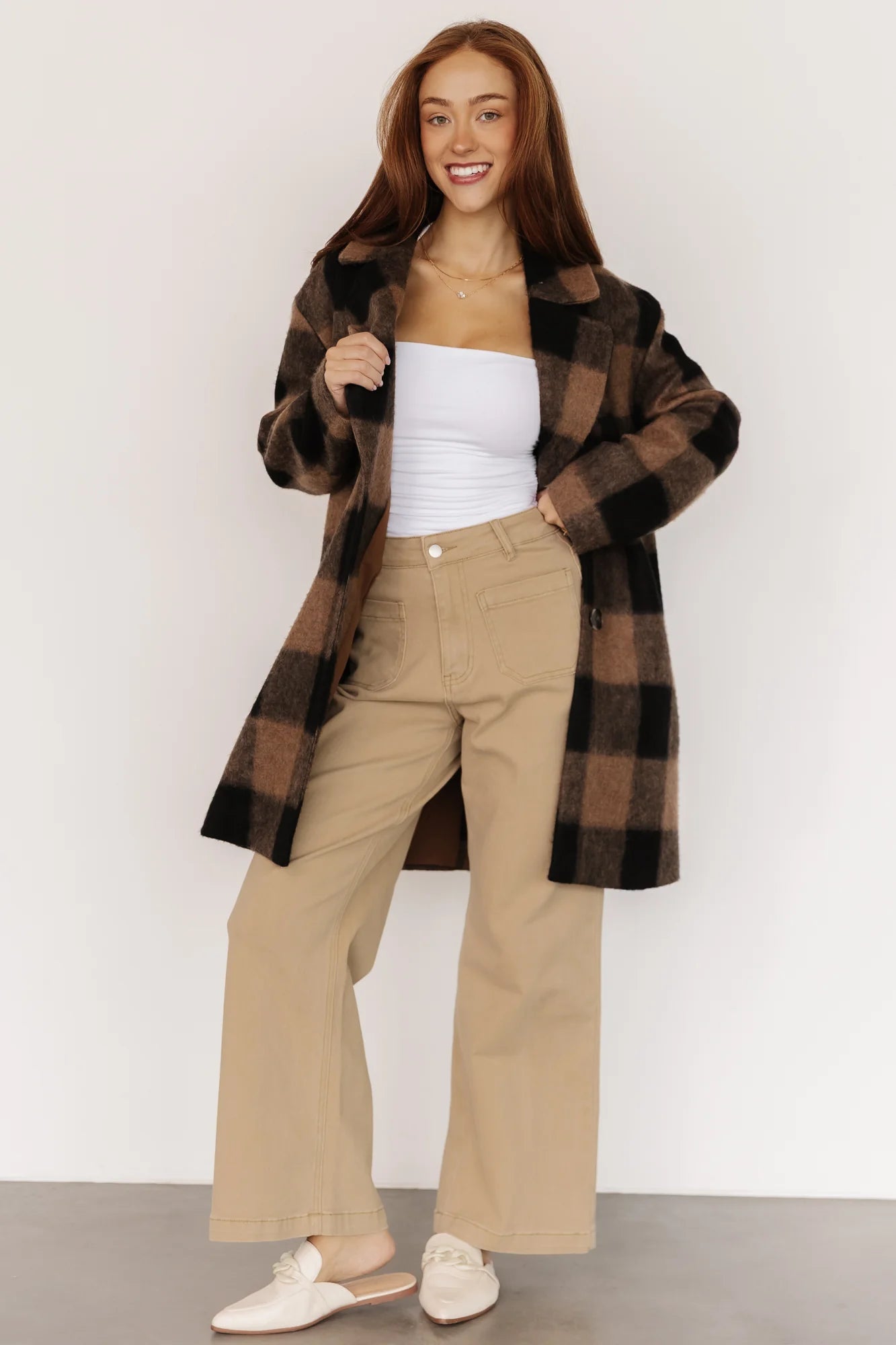 Kirsti Coat | Black + Camel
