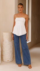 Tory Strapless Top - White