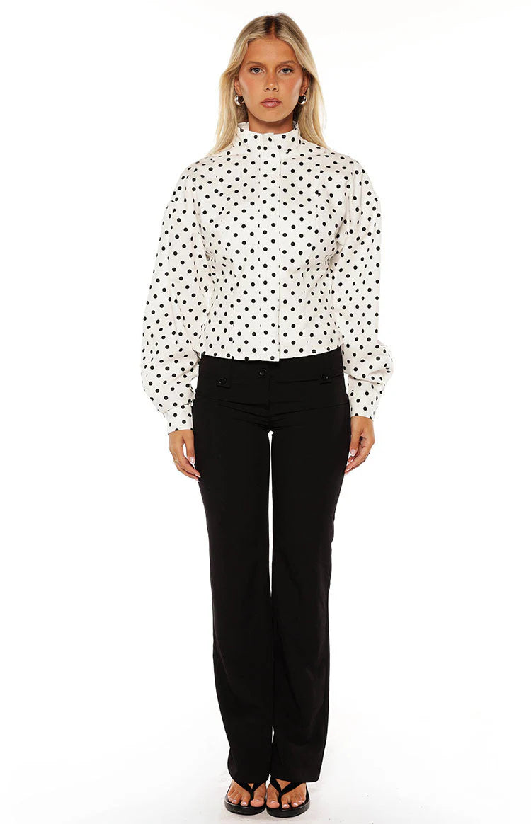 Front Page White Polka Dot Jacket