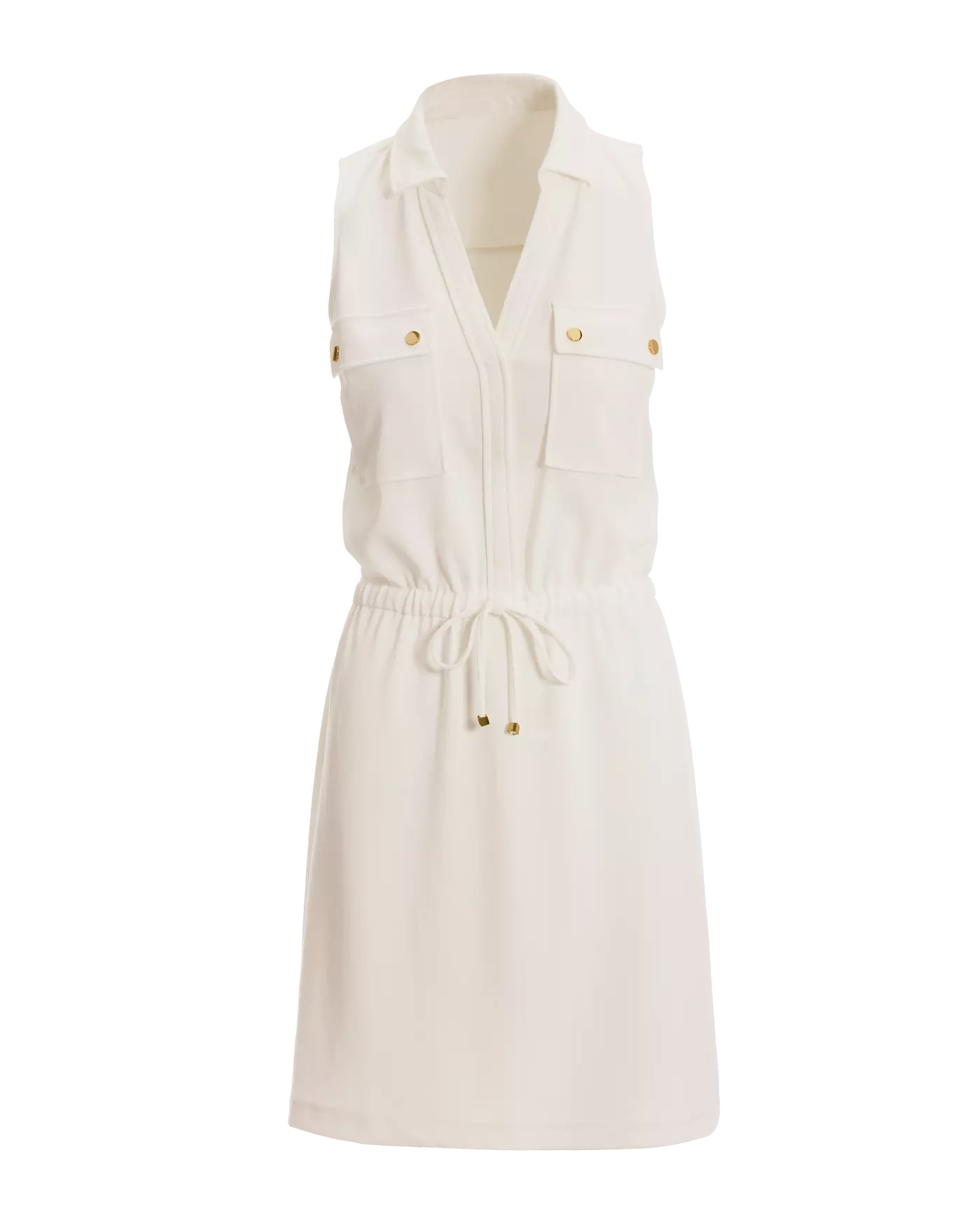 Beyond Travel Chic Drawstring Utility Dress Ivory Coast