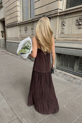 Sheer Plisse Skirt Slip Dress