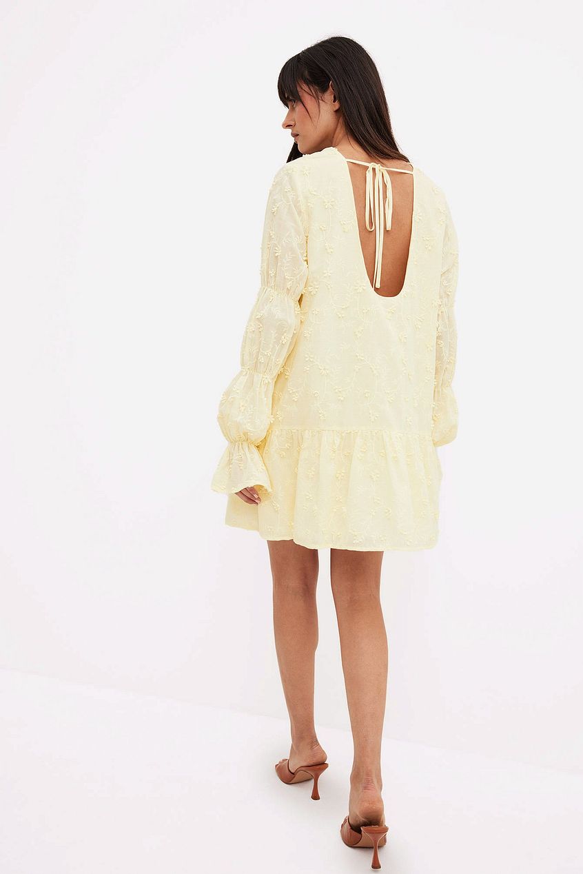 Sleeve Detail Deep Back Dress